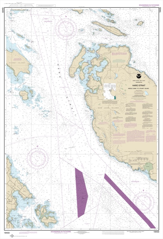 Haro Strait Middle Bank to Stuart Island - <i>Chart #18433</i>