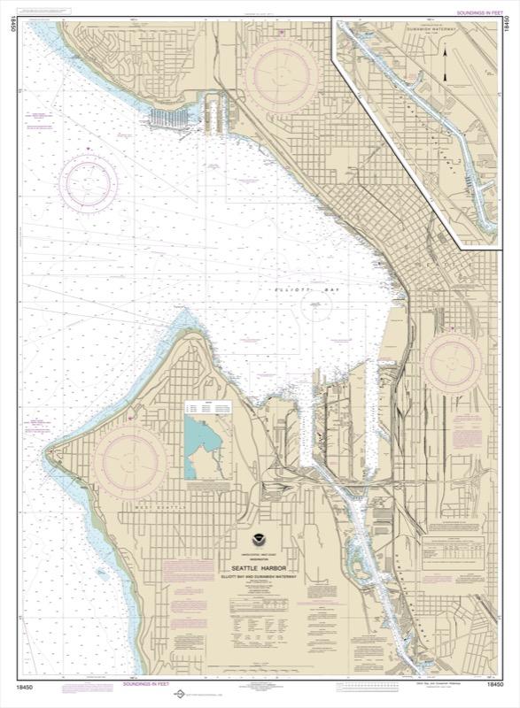 Seattle Harbor, Elliott Bay and Duwamish Waterway - <i>Chart #18450</i>