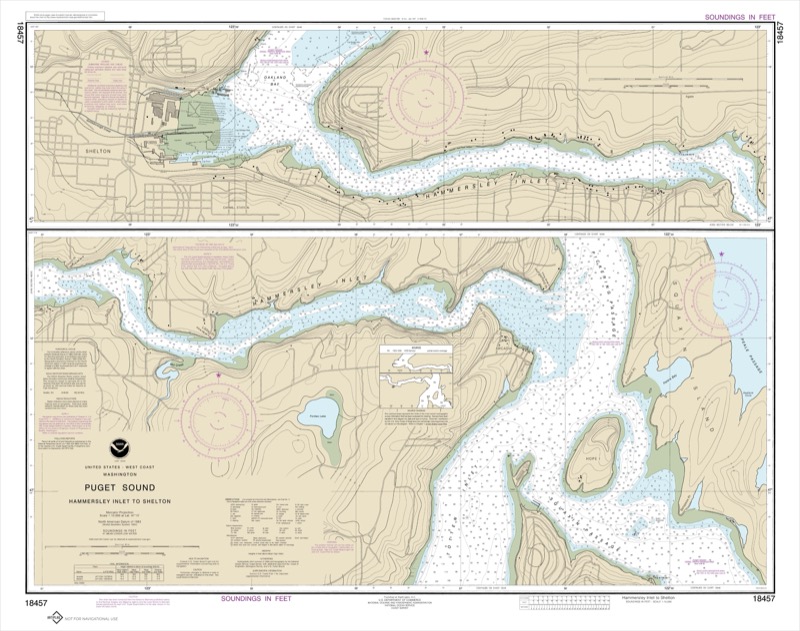 Puget Sound-Hammersley Inlet to Shelton - <i>Chart #18457</i>
