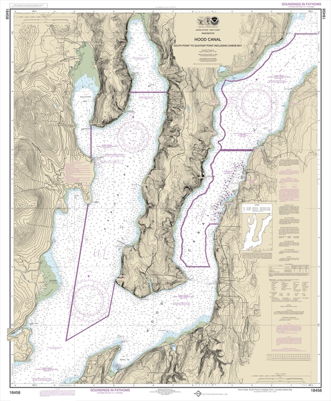 Hood Canal-South Point to Quatsap Point including Dabob Bay - <i>Chart #18458</i>