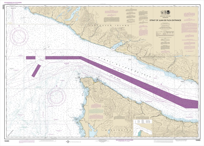 Strait of Juan de Fuca Entrance (includes metric version) - <i>Chart #18460</i>