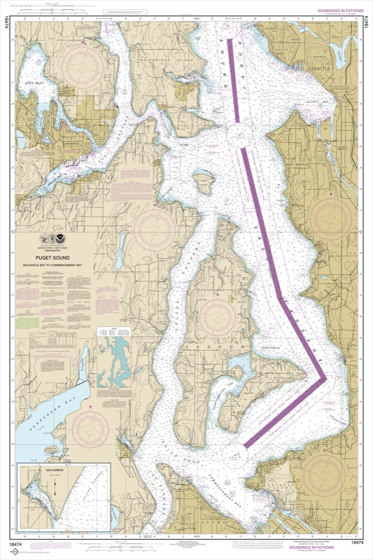 Puget Sound-Shilshole Bay to Commencement Bay - <i>Chart #18474</i>
