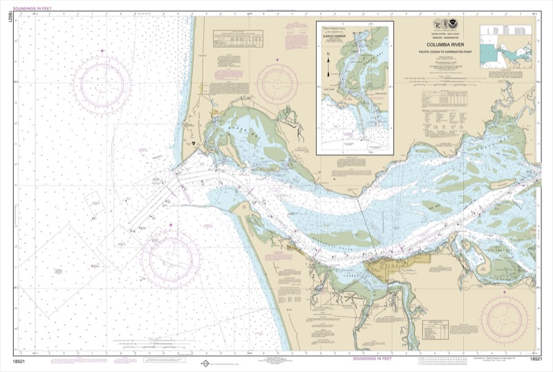 Columbia River Pacific Ocean to Harrington Point;Ilwaco Harbor - <i>Chart #18521</i>