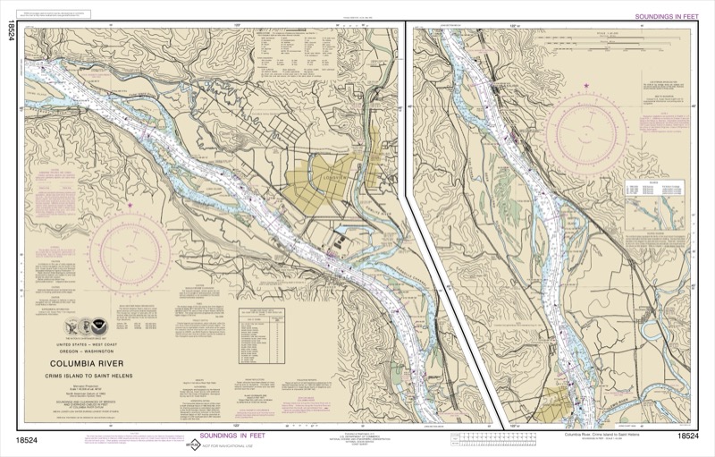 Columbia River Saint Helens to Vancouver - <i>Chart #18524</i>