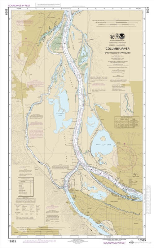 Columbia River Saint Helens to Vancouver - <i>Chart #18525</i>