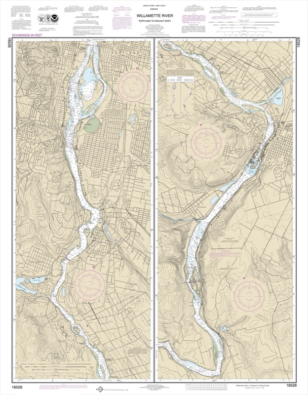 Willamette River Portland to Walnut Eddy - <i>Chart #18528</i>