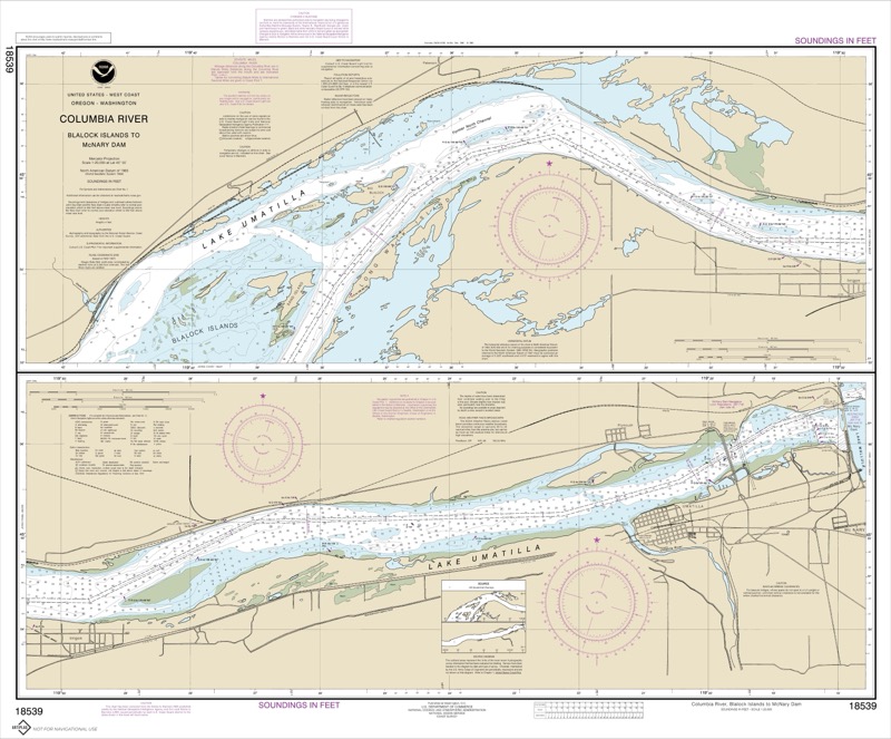 Columbia River Blalock Islands to McNary Dam - <i>Chart #18539</i>