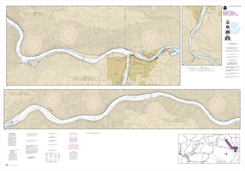 Snake River-Lower Granite Lake, Franklin D. Roosevelt Lake - <i>Chart #18548</i>