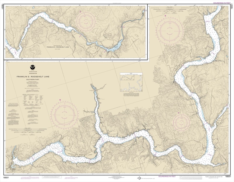 Franklin D. Roosevelt Lake Southern Part - <i>Chart #18551</i>
