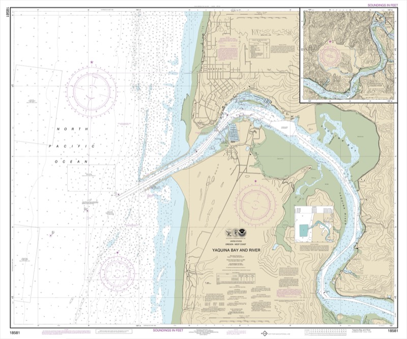 Yaquina Bay and River; Continuation of Yaquina River - <i>Chart #18581</i>