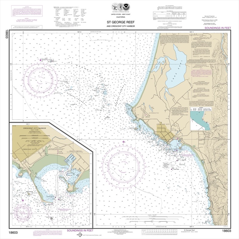 St. George Reef and Crescent City Harbor - <i>Chart #18603</i>