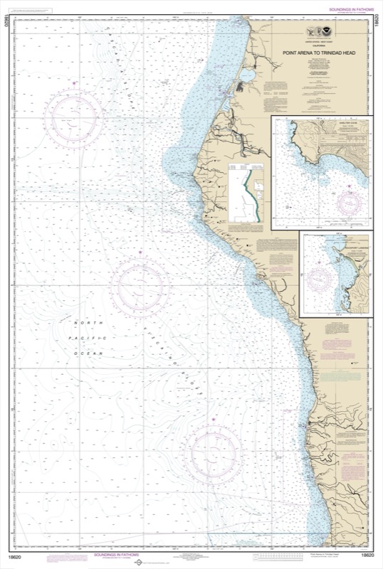 Point Arena to Trinidad Head; Rockport Landing, Shelter Cove - <i>Chart #18620</i>