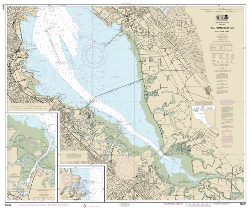 San Francisco Bay Southern Part-Redwood Creek, Oyster Point - <i>Chart #18651</i>