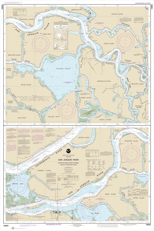 San Joaquin River Stockton Deep Water Channel Antioch to Medford Island - <i>Chart #18660</i>