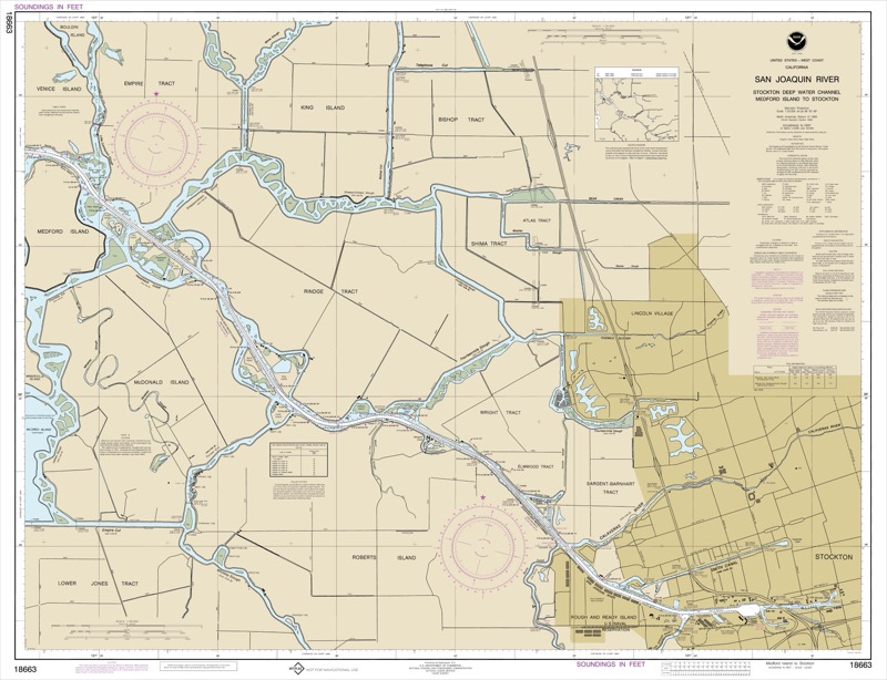 San Joaquin River Stockton Deep Water Channel Medford Island to Stockton - <i>Chart #18663</i>