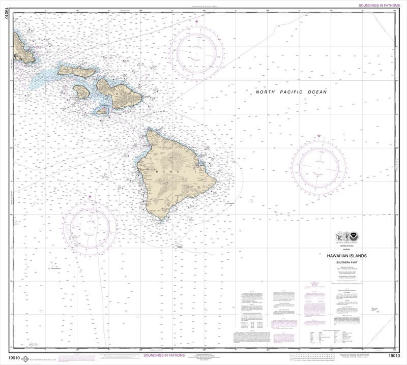 Hawai'ian Islands Southern Part - <i>Chart #19010</i>