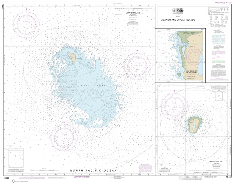 Lisianski and Laysan Island, West Coast of Laysan Island - <i>Chart #19442</i>