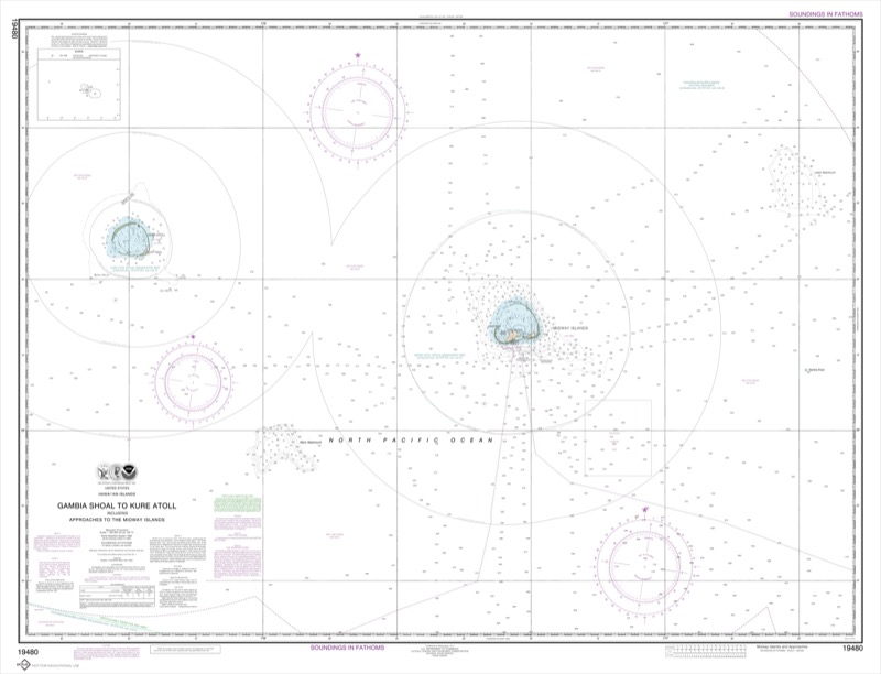 Gambia Shoal to Kure Atoll including approaches to the Midway Islands - <i>Chart #19480</i>