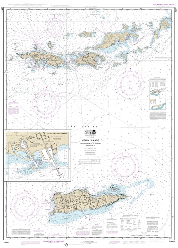 Virgin Islands-Virgin Gorda to St. Thomas and St, Croi,; Kraus Lagoon Channel - <i>Chart #25641</i>