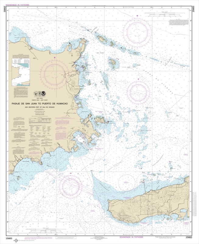 Pasaje de San Juan to Puerto de Humacao and Western Part of Isla de Vieques - <i>Chart #25663</i>