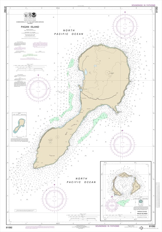 Commonwealth of the Northern Mariana Islands Pagan Island-Plan, Maug Islands - <i>Chart #81092</i>